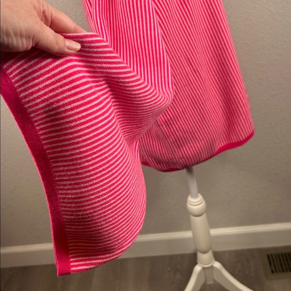 Dolan Pink Burgundy Stripe Houndstooth Cotton Blend Crewneck Sweater Size 2X - Picture 4 of 7